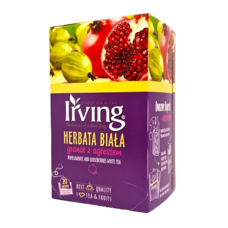 Herbata IRVING biała granat z agrestem 20 torebek